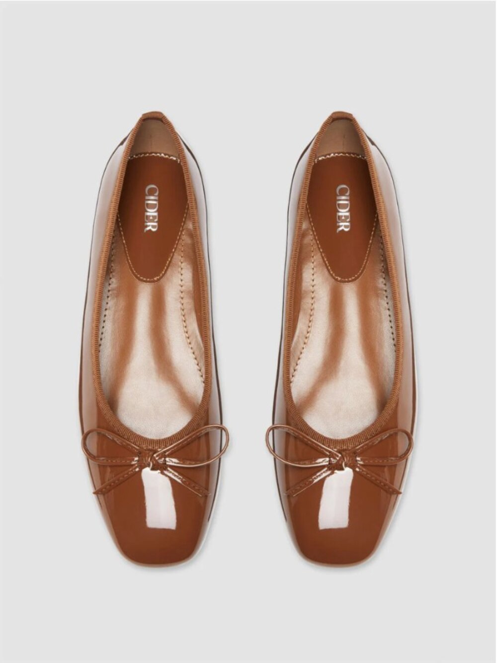 CIDER Bowknot Almond Toe Ballet Flats in Brown - Size 39 (US 9)